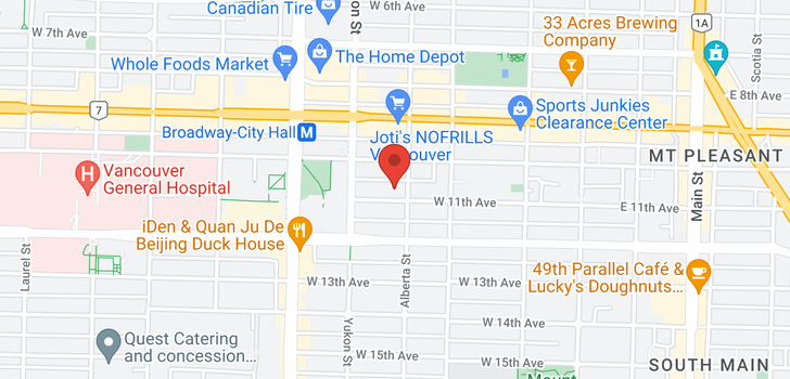 map of 315 W 11TH AVENUE